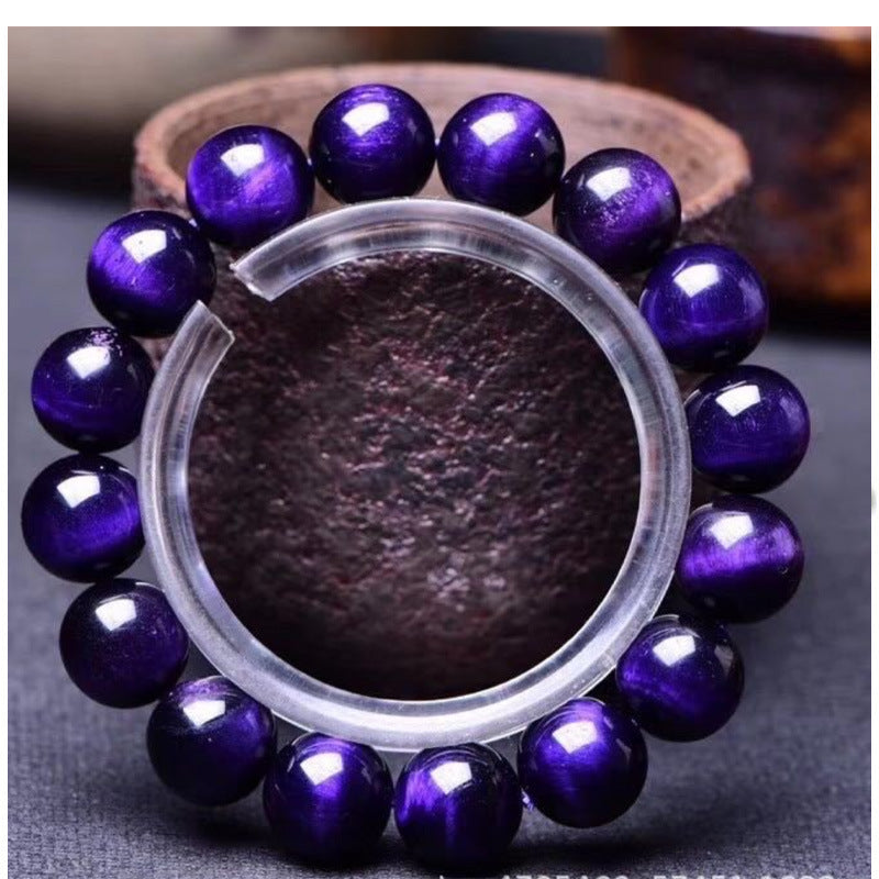 Natural Tiger Eye Amethyst Rose Quartz Obsidian Bracelet Geometric Round Beaded Handmade Unisex Fashion Jewelry