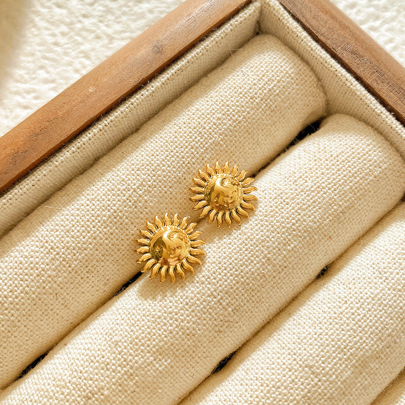Sweet Star Brass Plated Stud Earrings for Women