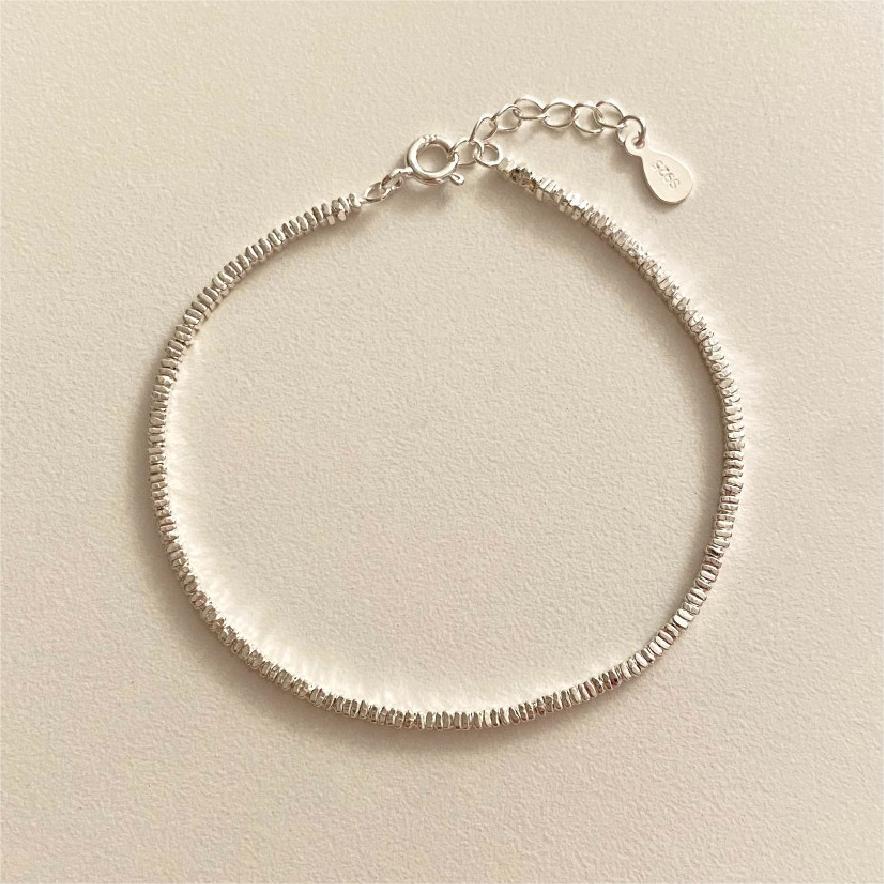 Bracciale Minimalista Geometrico a Quattro Angoli in Argento Sterling Realizzato a Mano con Argento S925