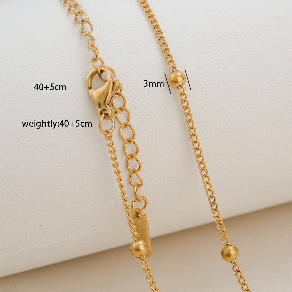 Collana Minimalista Unisex con Catenina Box in Acciaio Inossidabile Placcato Oro 18K