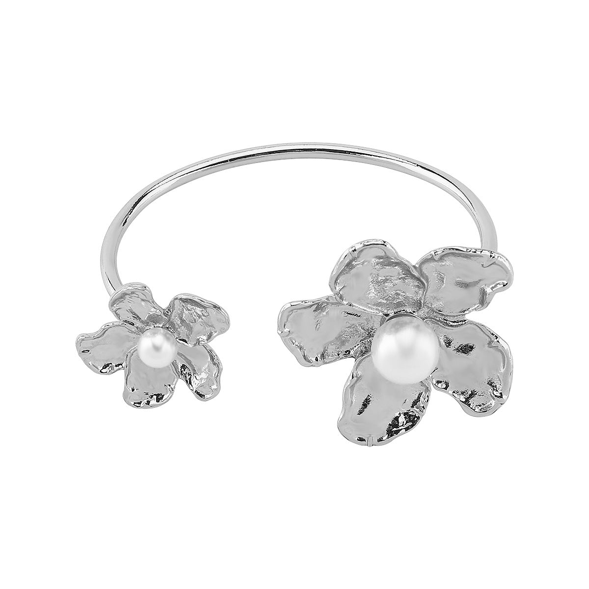 Collar geométrico de moda con base de aleación e incrustaciones de perlas simuladas para mujer