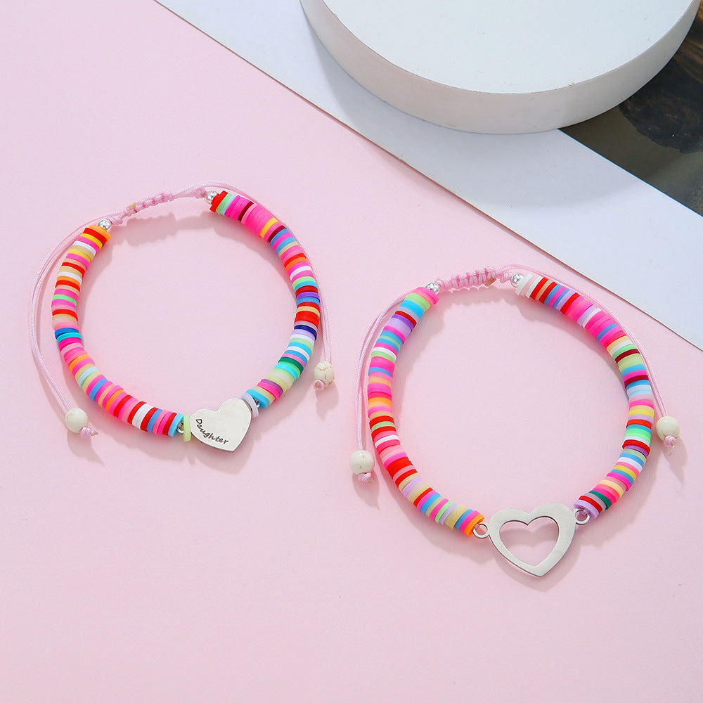 Casual Hollow Stainless Steel Drip Oil Bear Horse Butterfly Heart Bracelet with Floral and Star Elements