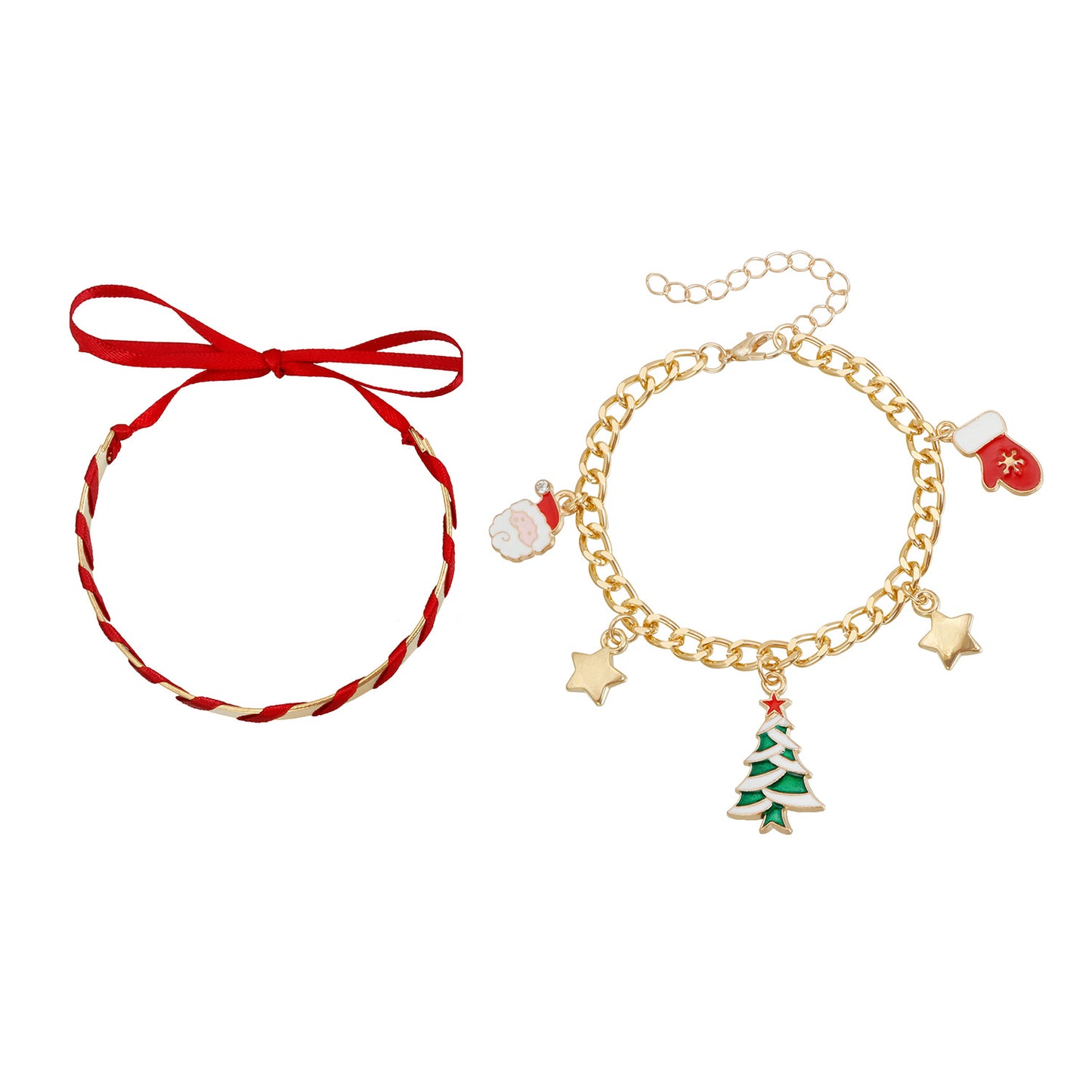 Pulsera de cuerda geométrica con diseño original para mujer con acabado chapado, adorno de campana navideña, regalo de Navidad