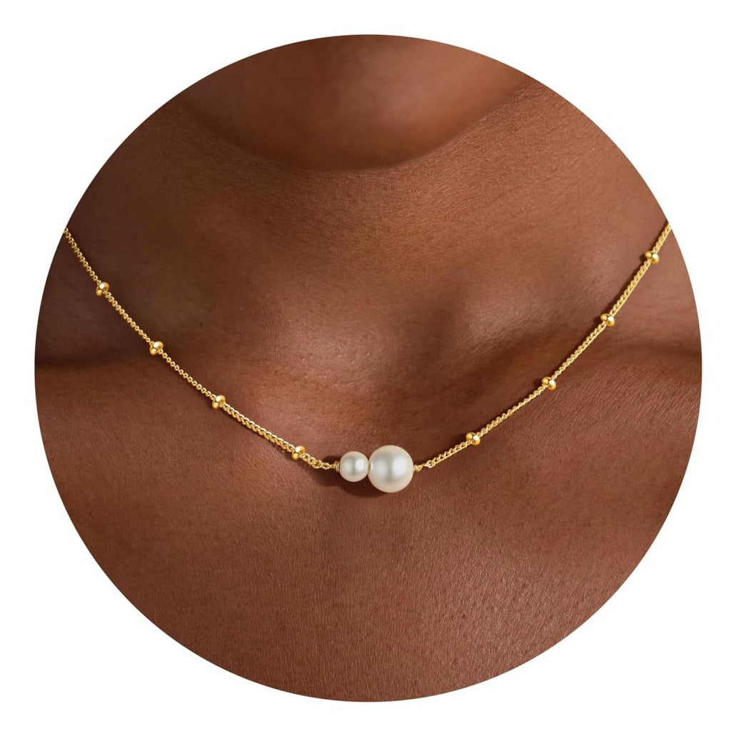 Minimalist Luxury Stainless Steel Ball Chain Necklace with Pendant for Women and Unisex