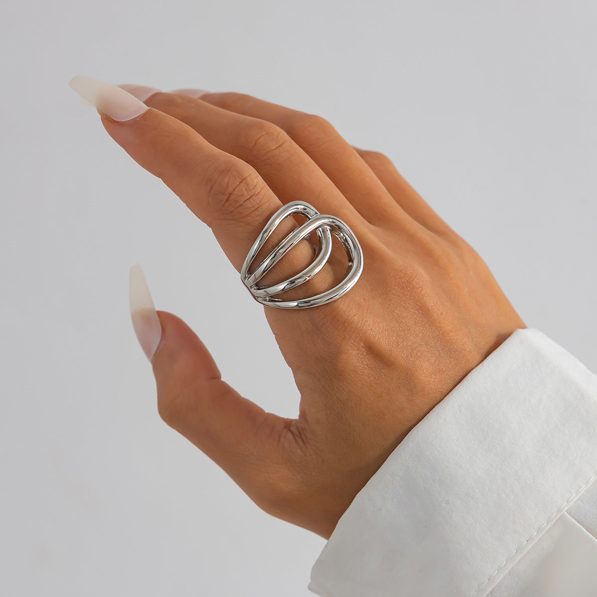 Bracciale a cerchio irregolare geometrico vintage da donna in lega con finitura galvanica