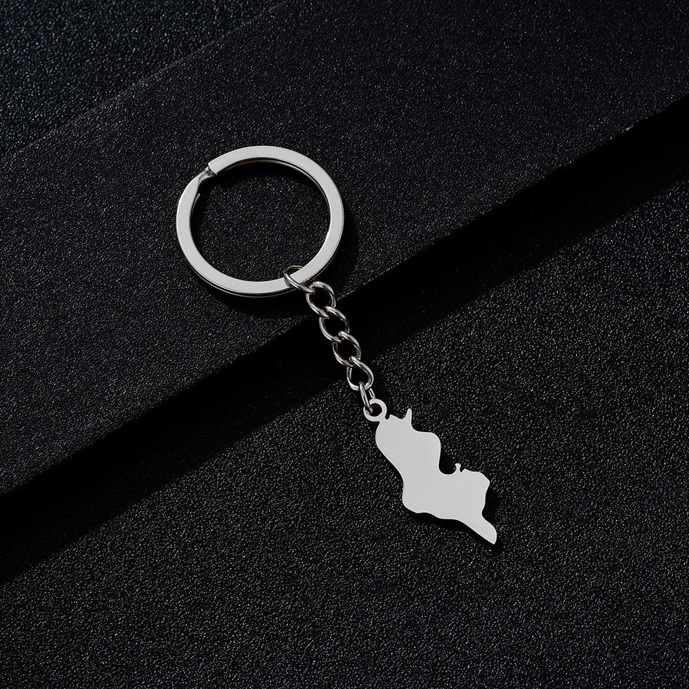 Colgante de llave tunecina minimalista de acero inoxidable con diseño calado para hombres y mujeres