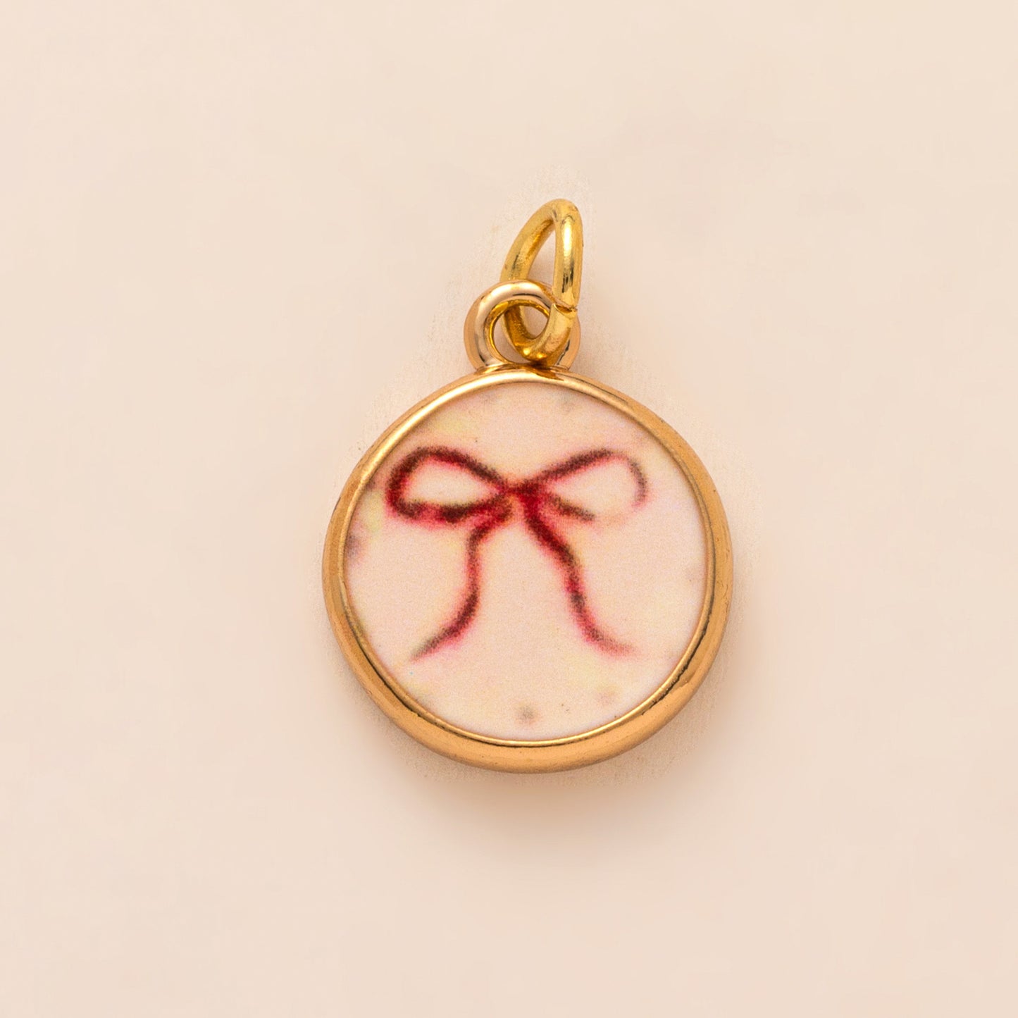 Vintage Gold Plated Brass Floral Heart Charm Bar for Unisex