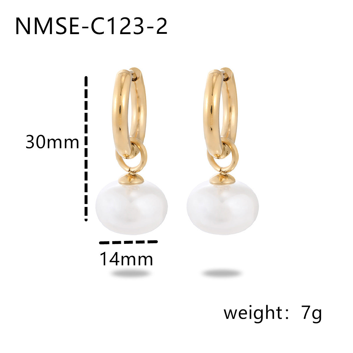 Orecchini da donna in acciaio inossidabile geometrici lussuosi e minimalisti con placcatura in oro e dettagli in perle