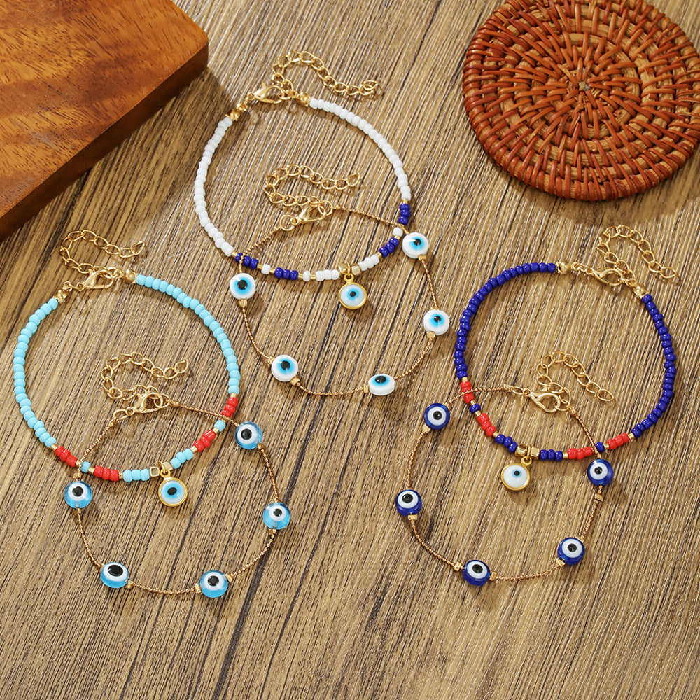 Geometric Round Acrylic Beaded Bracelet
