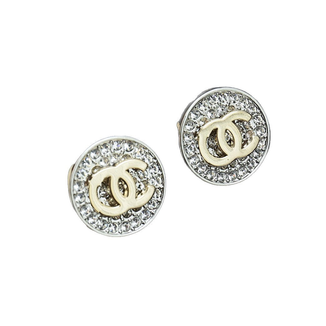 Pendientes de Latón Chapados en Oro con Letras Redondas de Lujo Dulce, Circonita Cúbica y Postes de Plata Esterlina 925 para Mujer