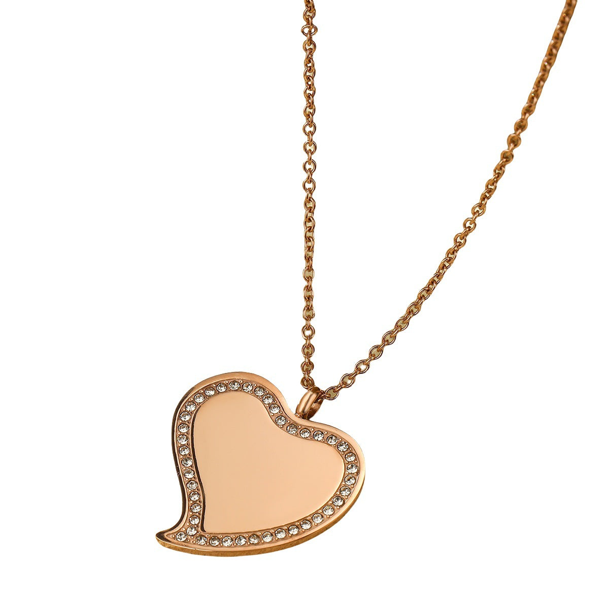 Collana pendente da donna minimalista placcata oro 18 carati in acciaio inossidabile con intarsio geometrico a diamante, ciondolo a barra fai da te