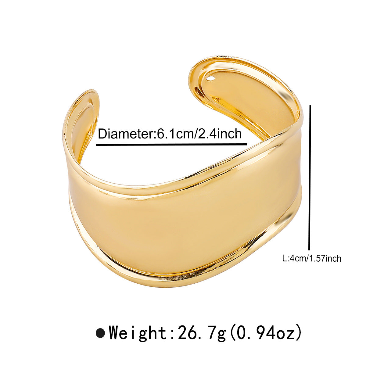 Pulsera de metal geométrica irregular minimalista con acabado pulido y superficie galvanizada para mujer