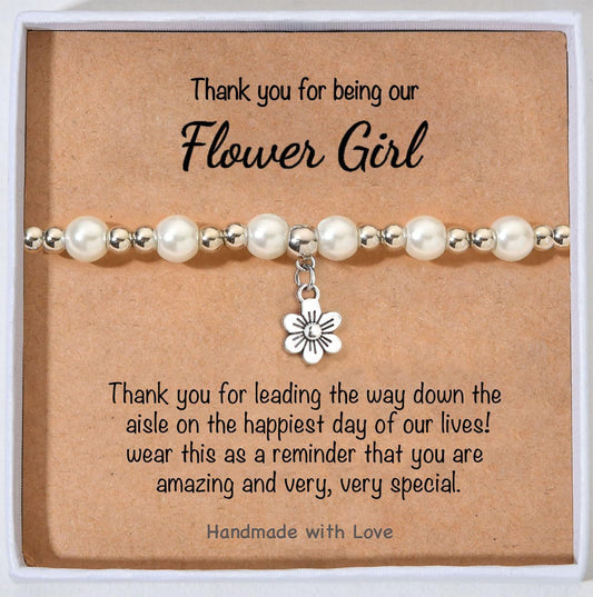 Minimalist Floral Pearl Alloy Bracelet for Women