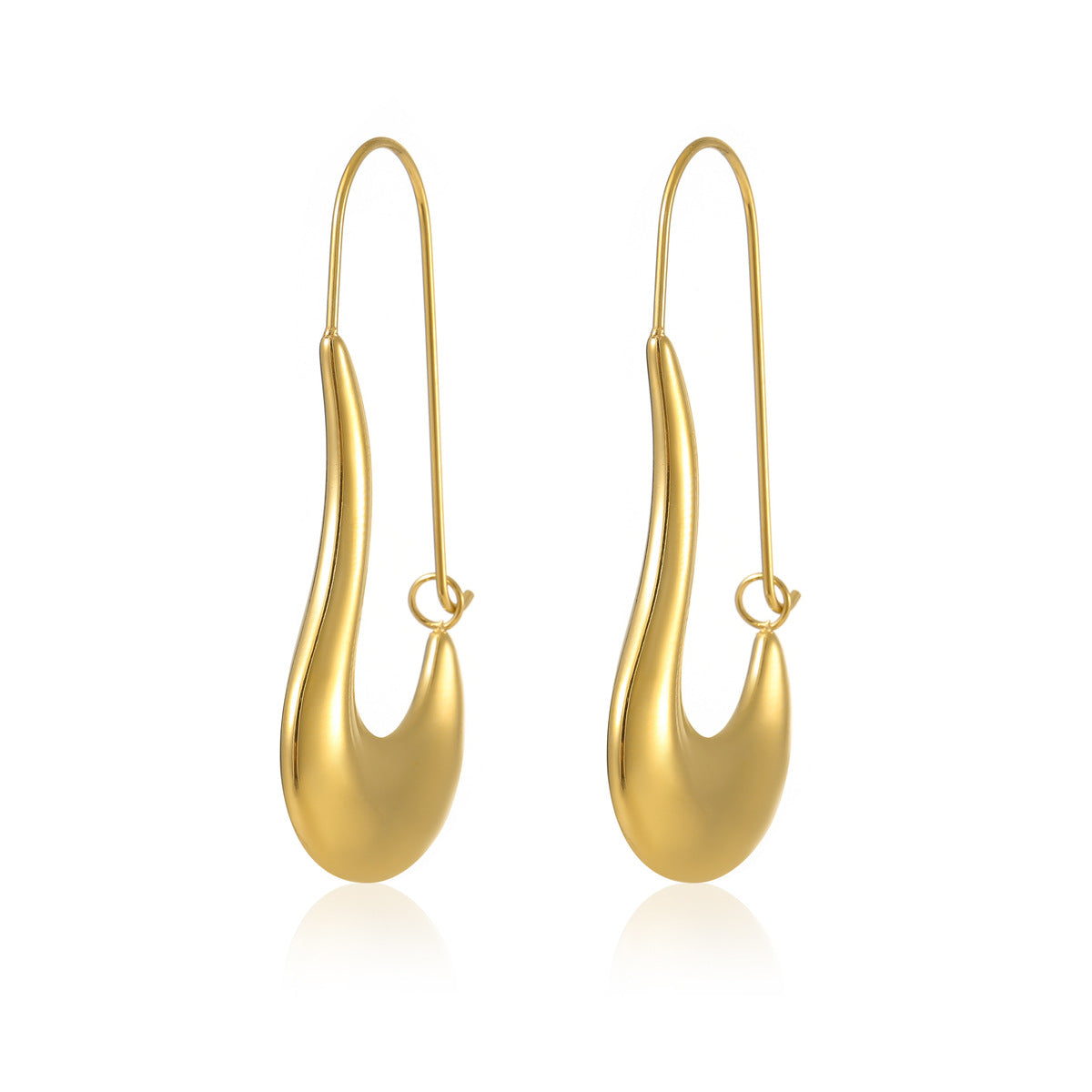 Orecchini asimmetrici a gancio in stile vintage in acciaio inossidabile con galvanizzazione per donna