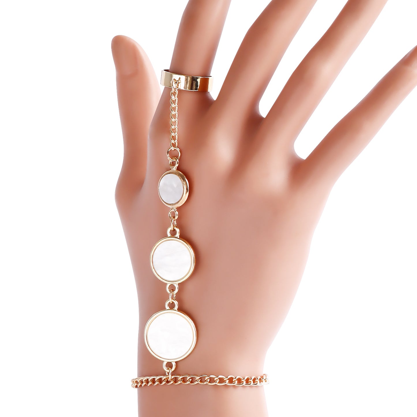 Vintage Geometric Arrow Open Ring Bracelet Set with Rhinestone Inlay and Plated Metal for Women