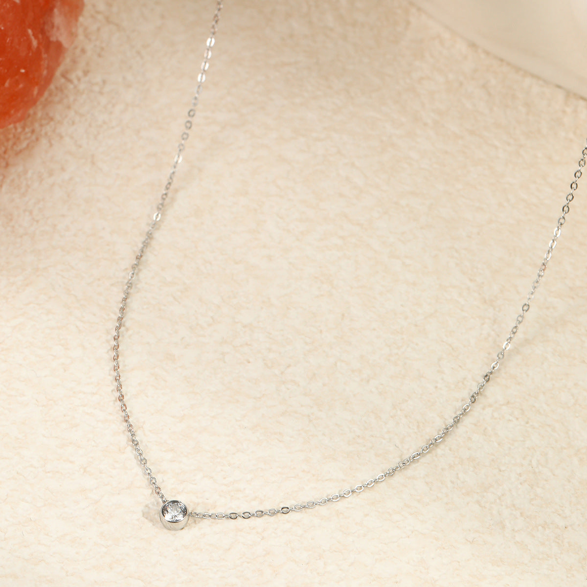 Collar de acero inoxidable geométrico minimalista, delicado, con acabado chapado, para mujer
