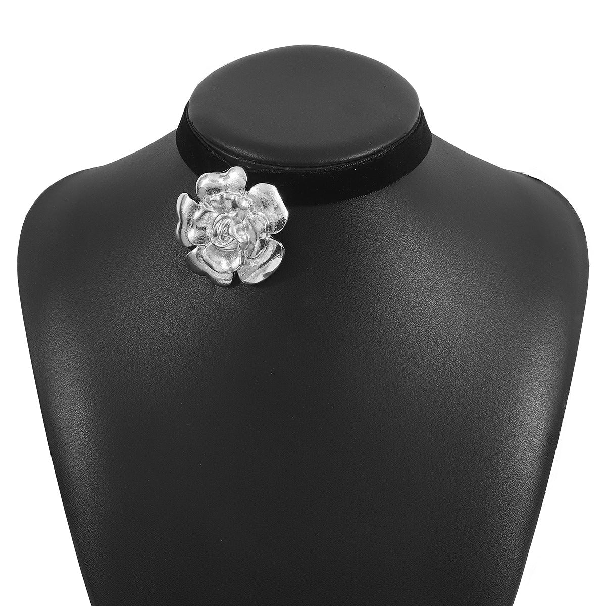 Collar vintage de lujo con colgante floral para mujer, aleación con acabado galvanizado, joyería llamativa