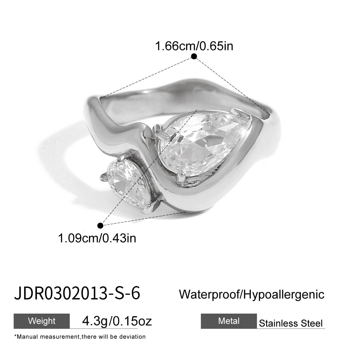 Minimalist Luxury Geometric Round PVD Stainless Steel Ring for Women