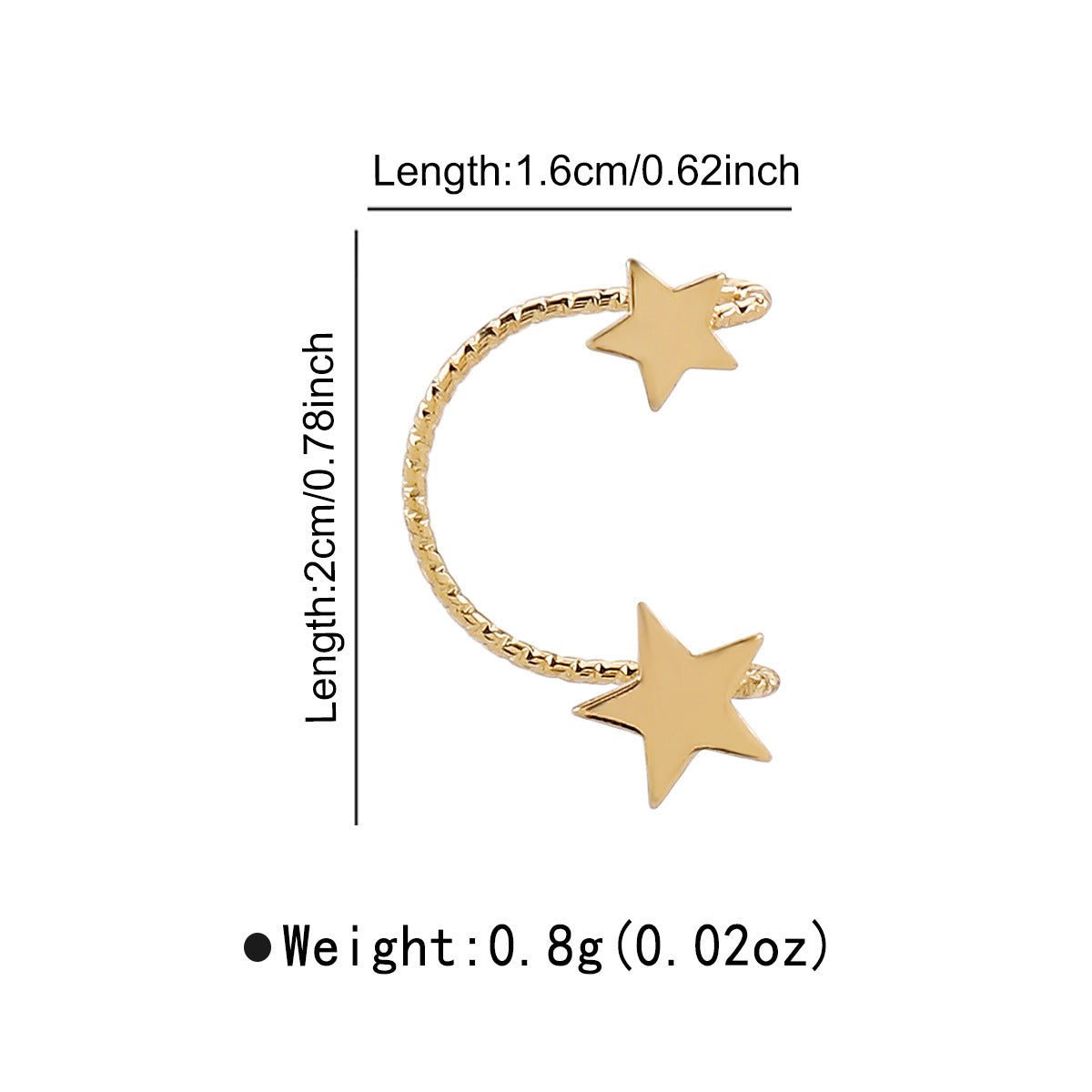 Orecchini a clip per donna a forma di stella, minimalisti e dolci, in lega con strass e perle simulate