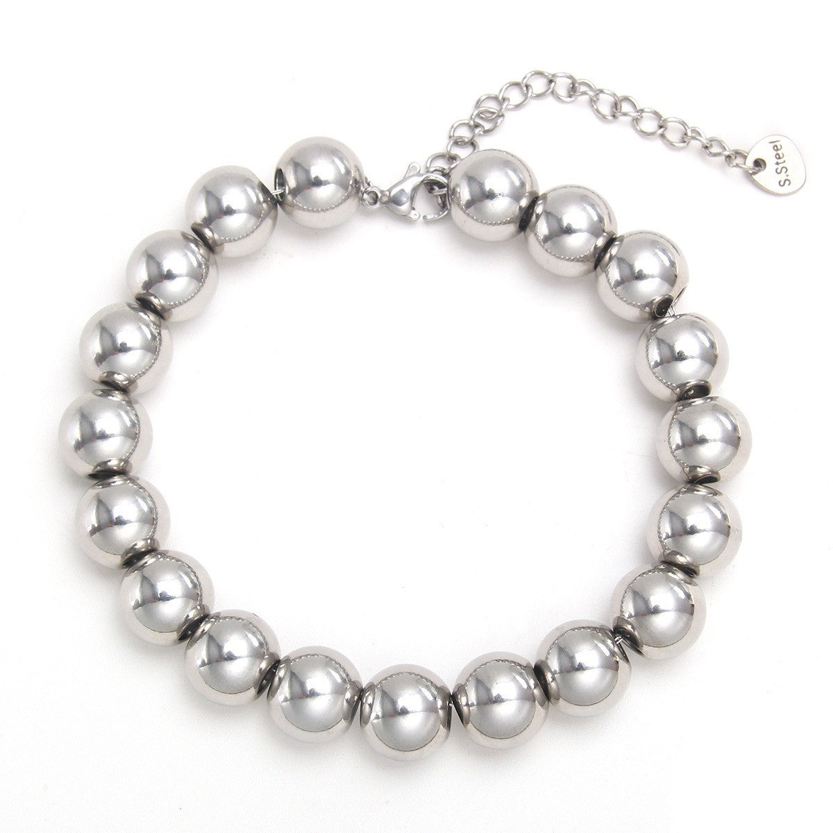 Gold Plated Stainless Steel Ball Chain Bracelet Unisex Elastic Beaded Hand String