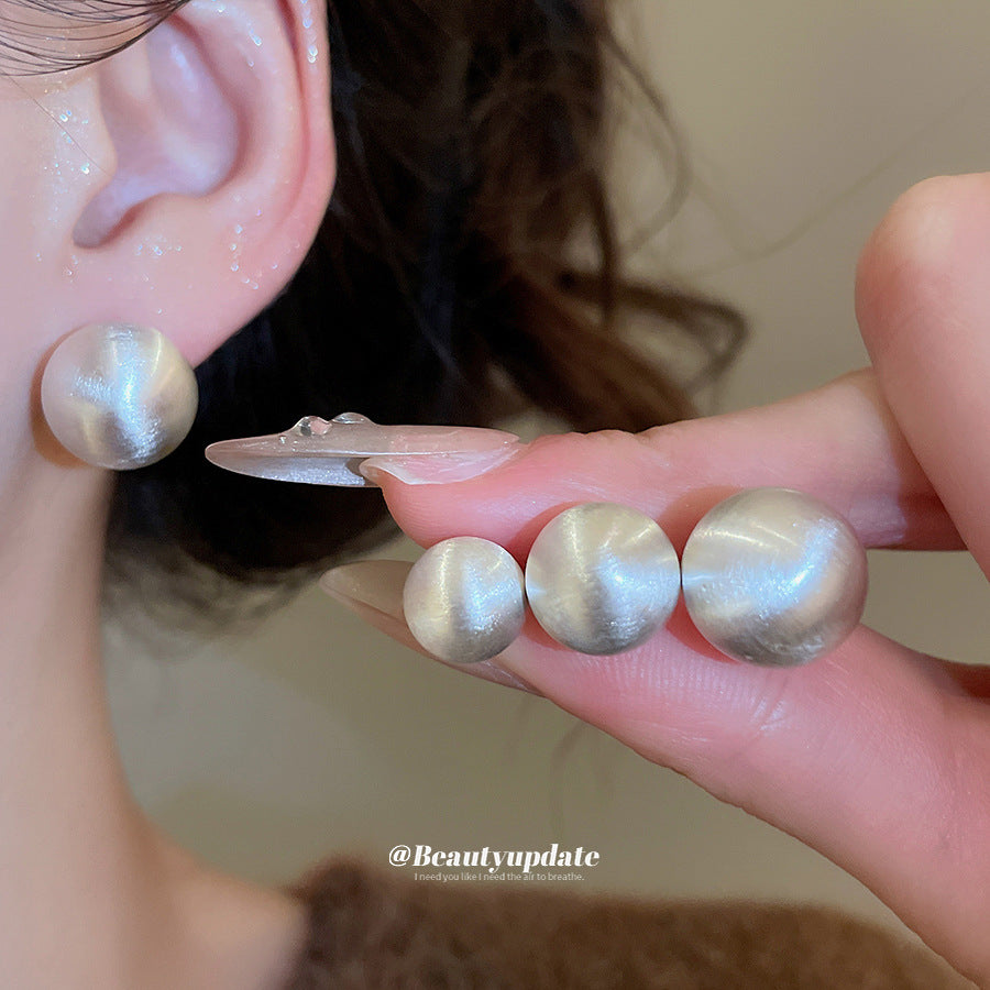 Orecchini rotondi geometrici minimalisti da donna in rame placcato con perni in argento 925