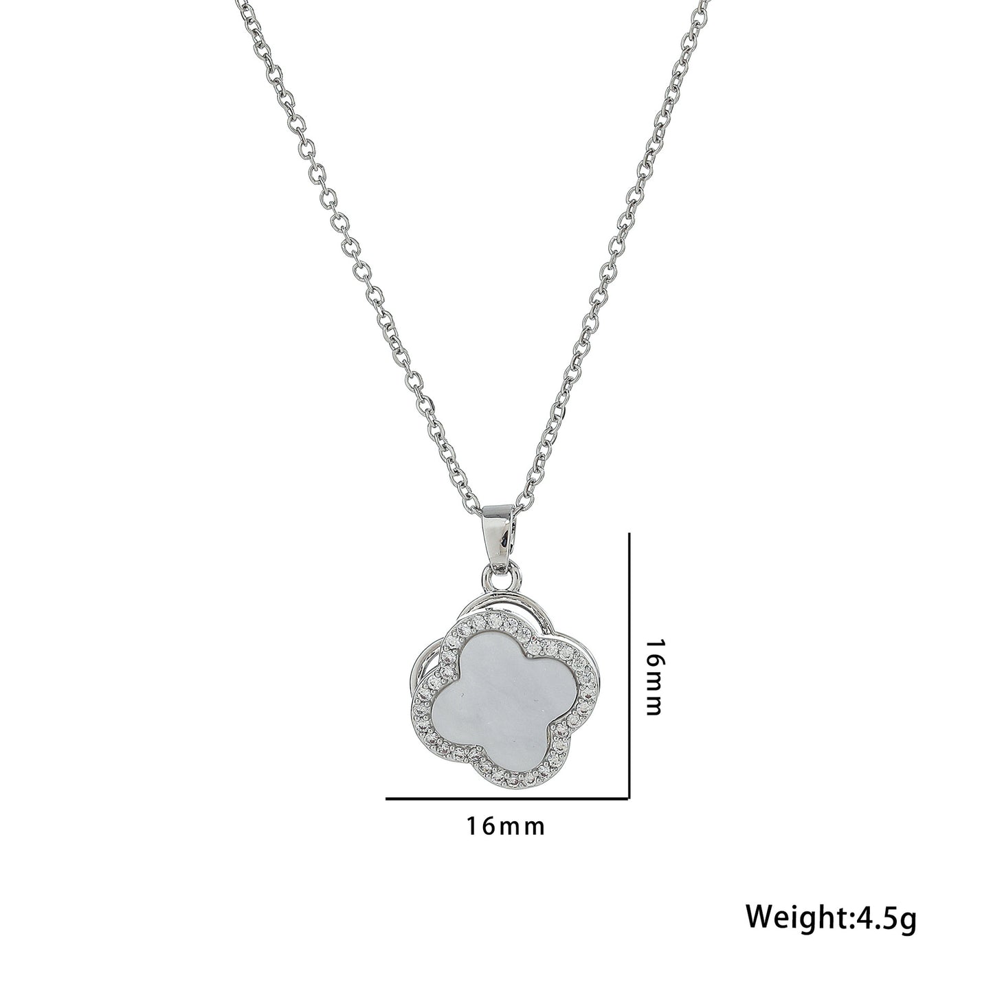 Fashionable Rotating Double-Layer Clover Pendant Necklace in Titanium Steel with Electroplated Finish for Women
