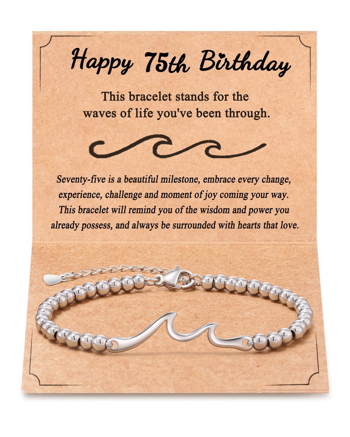 Personalized Wave Pattern Stainless Steel Bracelet Unisex Handmade Chain Bangle