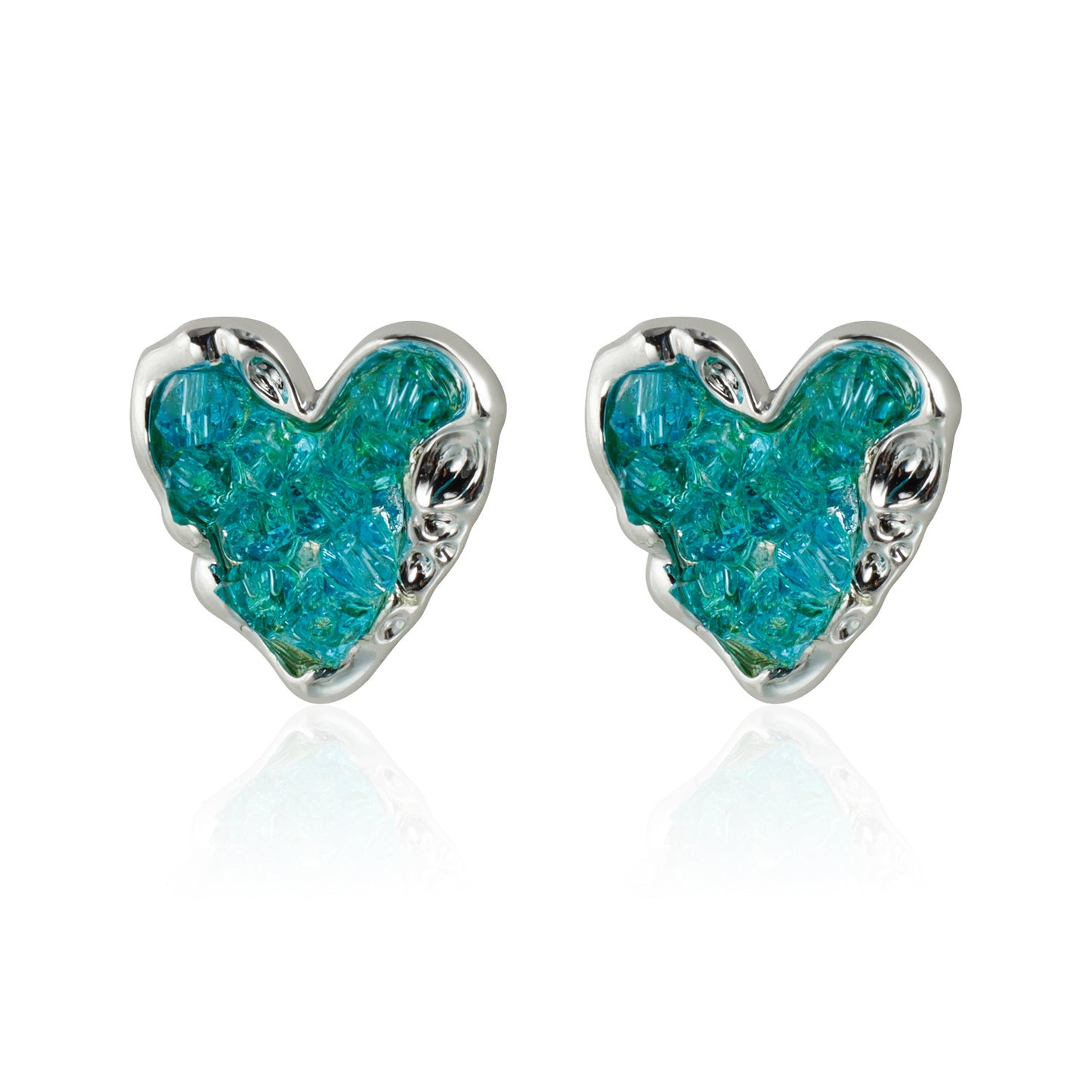 Vintage Geometric Heart-Shaped Zinc Alloy Earrings with Rhinestone Inlay and Plated Finish for Women