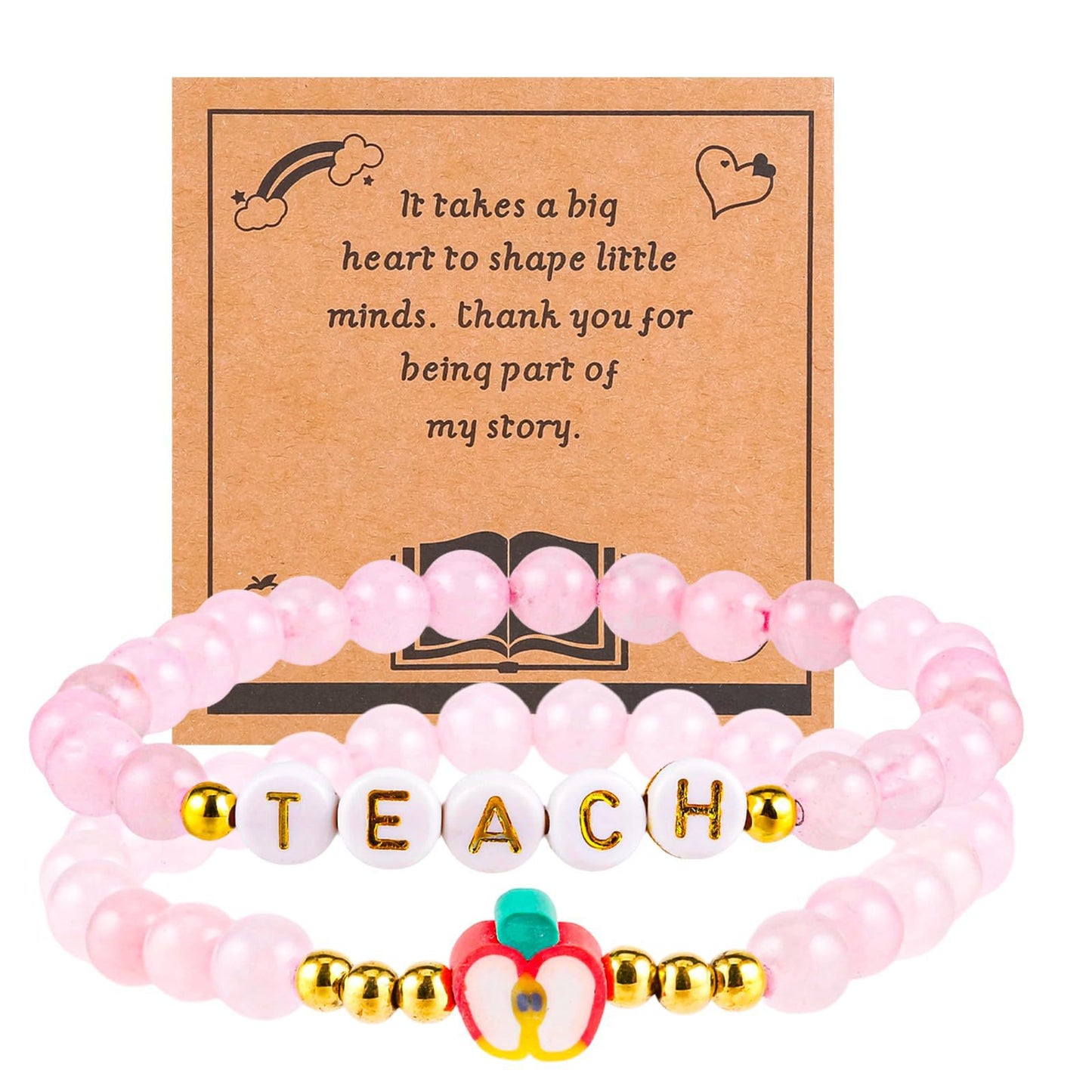 Minimalist Natural Stone Letter Geometric Charm Bar Bracelet Unisex Handmade Gift