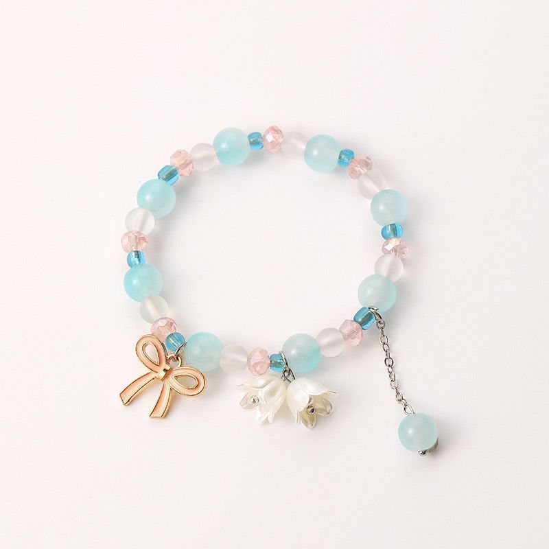 Bracciale in Vetro Dolce Floreale da Ragazza in Stile Principessa con Lavorazione Artigianale