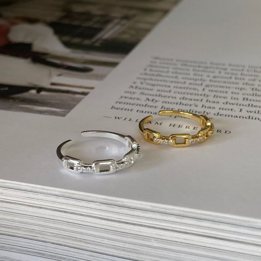 Anello Minimalista Dolce a Cuore in Argento Sterling 925 con Intarsio di Diamanti, Design Geometrico a Pois per Donne