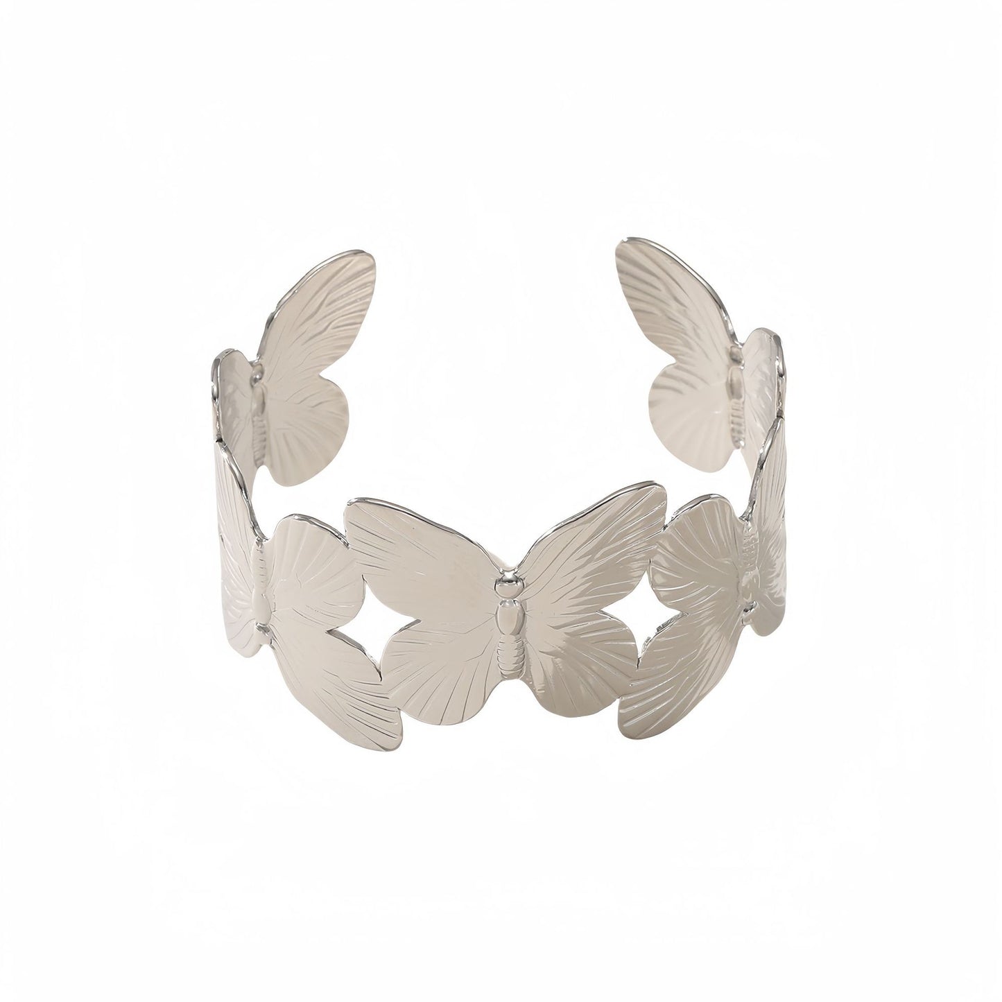 Bracciale Minimalista a Farfalla da Donna in Acciaio al Titanio Placcato Oro 18K, Ipoallergenico e Resistente allo Sbiadimento