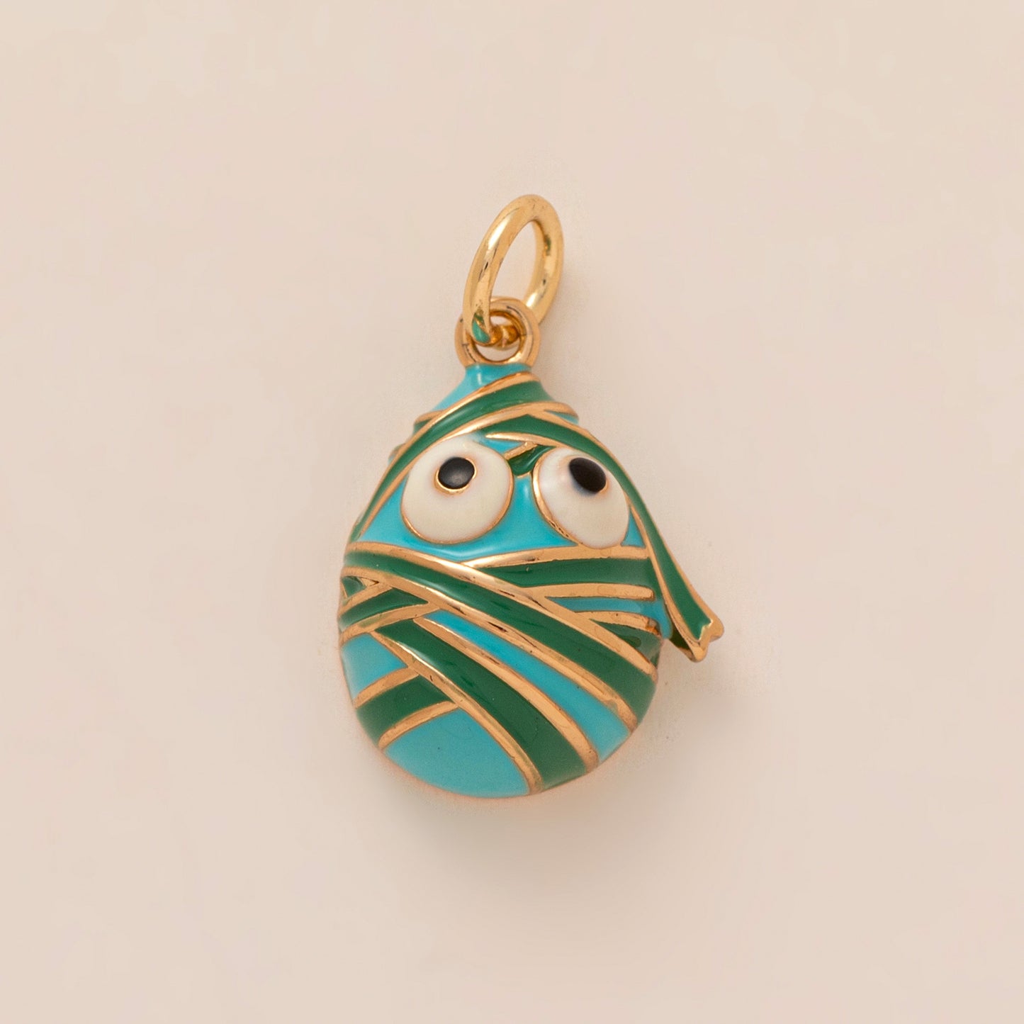 Vintage Gold Plated Brass Cartoon Clownfish Charm Bar on Ball Chain
