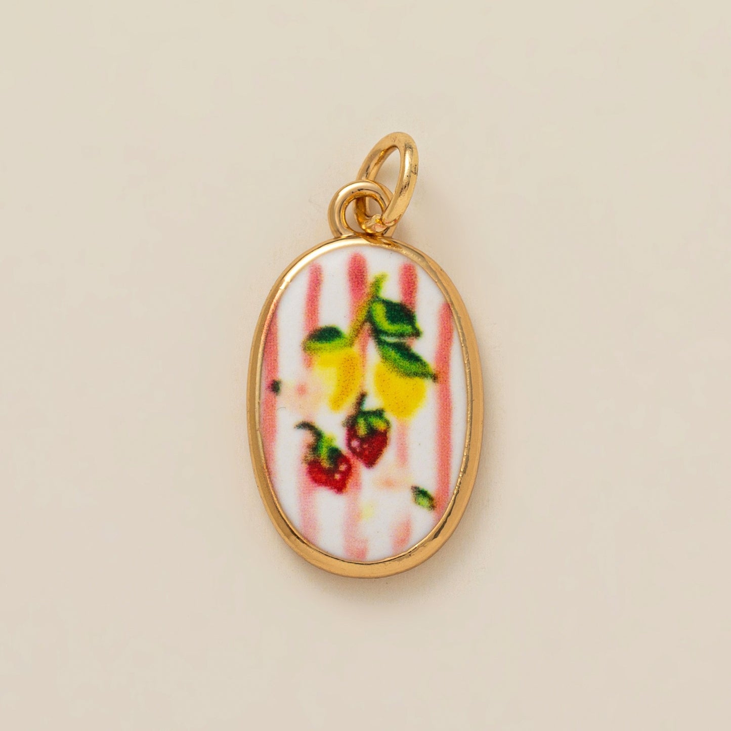 Heart Floral Plated Brass Charm Bar