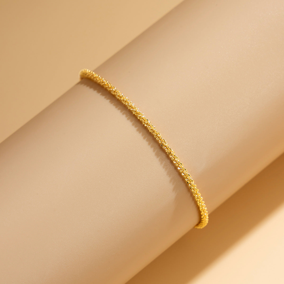 Wavy Brass Anklet for Women