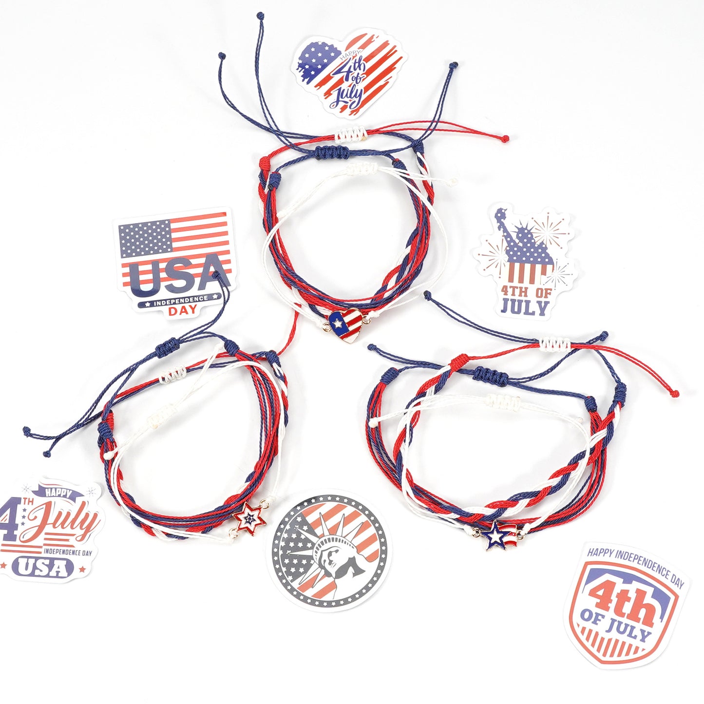 Set di bracciali rotondi a stella tessuti a mano unisex