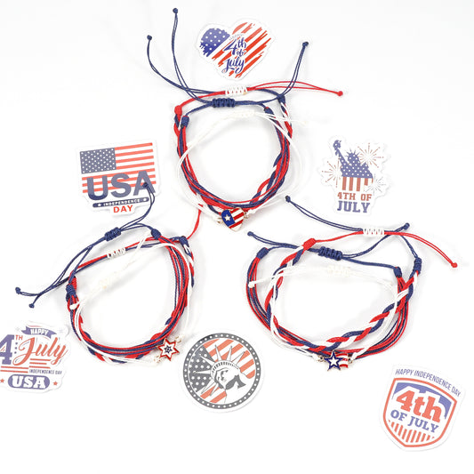 Set di bracciali rotondi a stella tessuti a mano unisex
