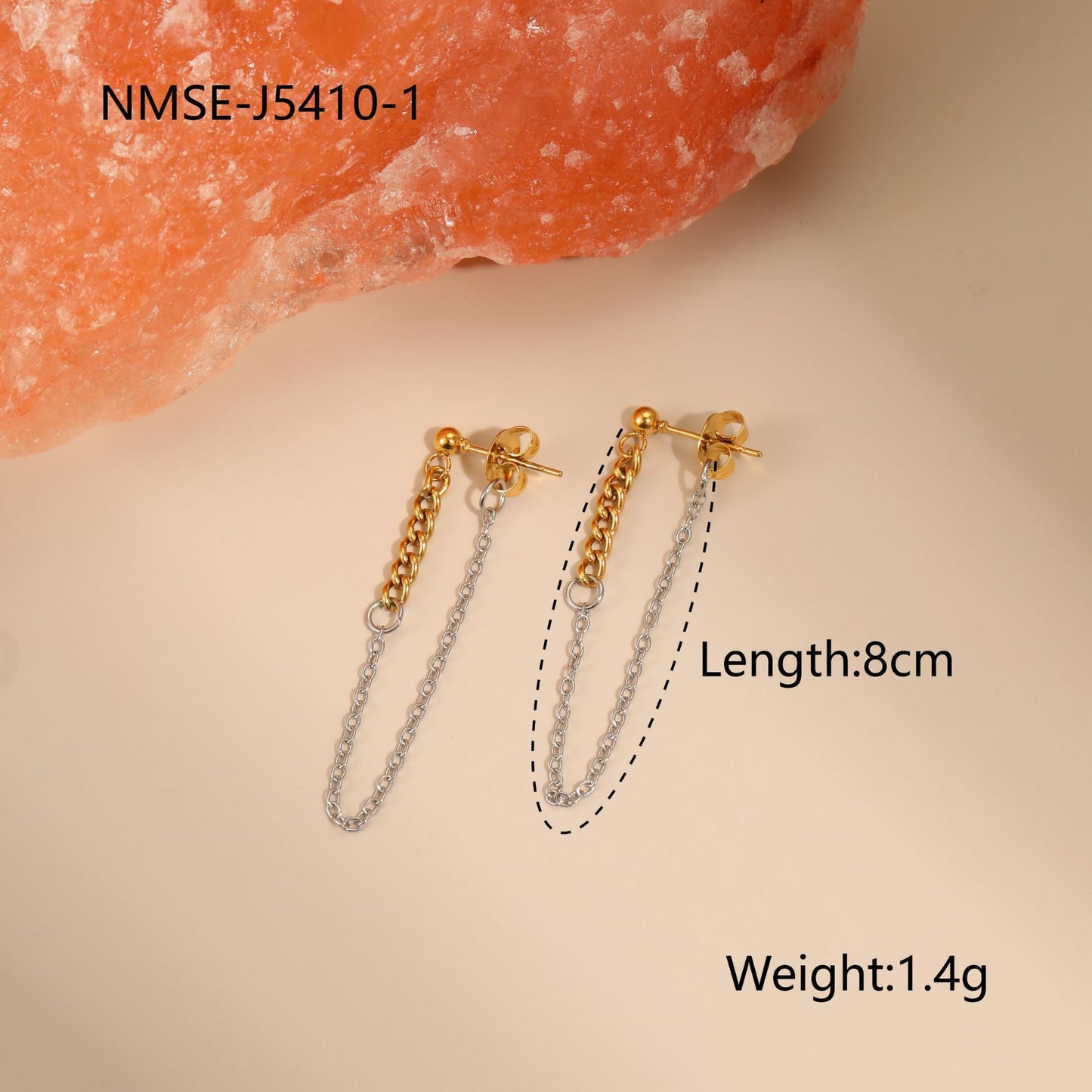 Collana geometrica alla moda in acciaio inossidabile con finitura placcata per donna