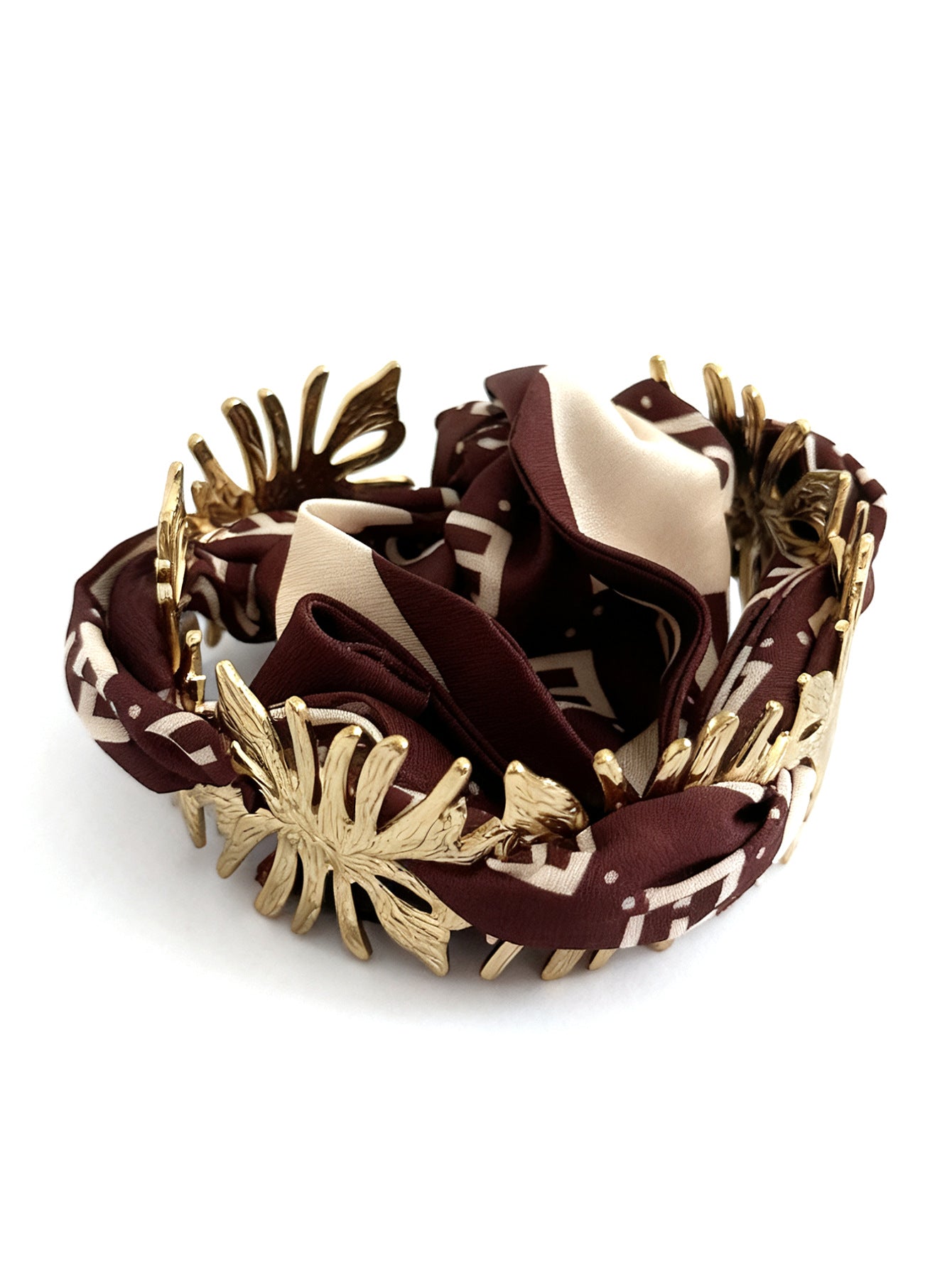 Elegant Floral Textured Plated Stainless Steel Bracelet Set for Women