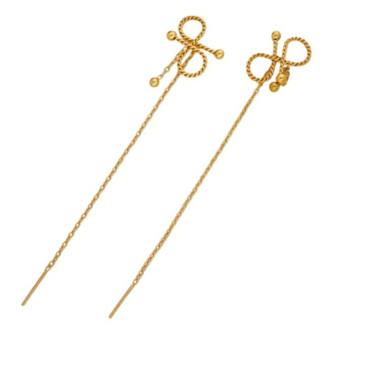 Minimalist Luxury Titanium Steel Bow Earrings