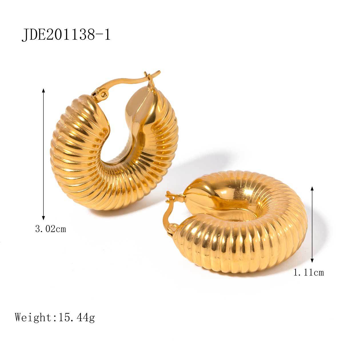 Orecchini geometrici in acciaio inossidabile con strass per donna, orecchini a lobo placcati di lusso per autunno e inverno