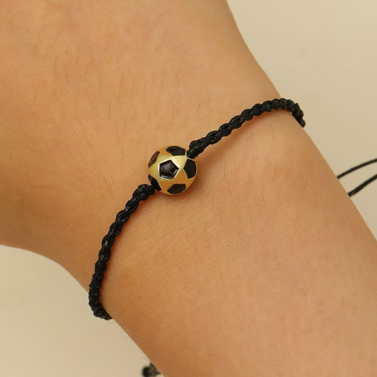 Sporty Plated Mixed Materials Adjustable Woven Bracelet Charm Bar