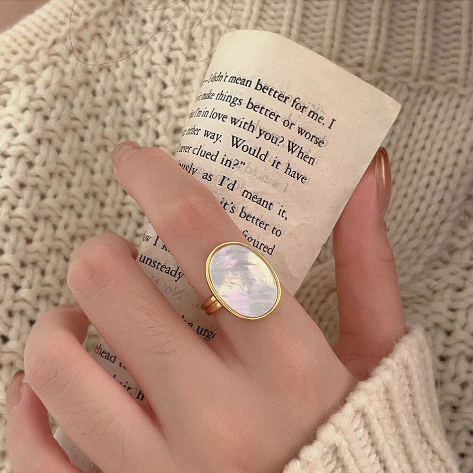Minimalist Sweet 925 Sterling Silver Shell Ring for Women