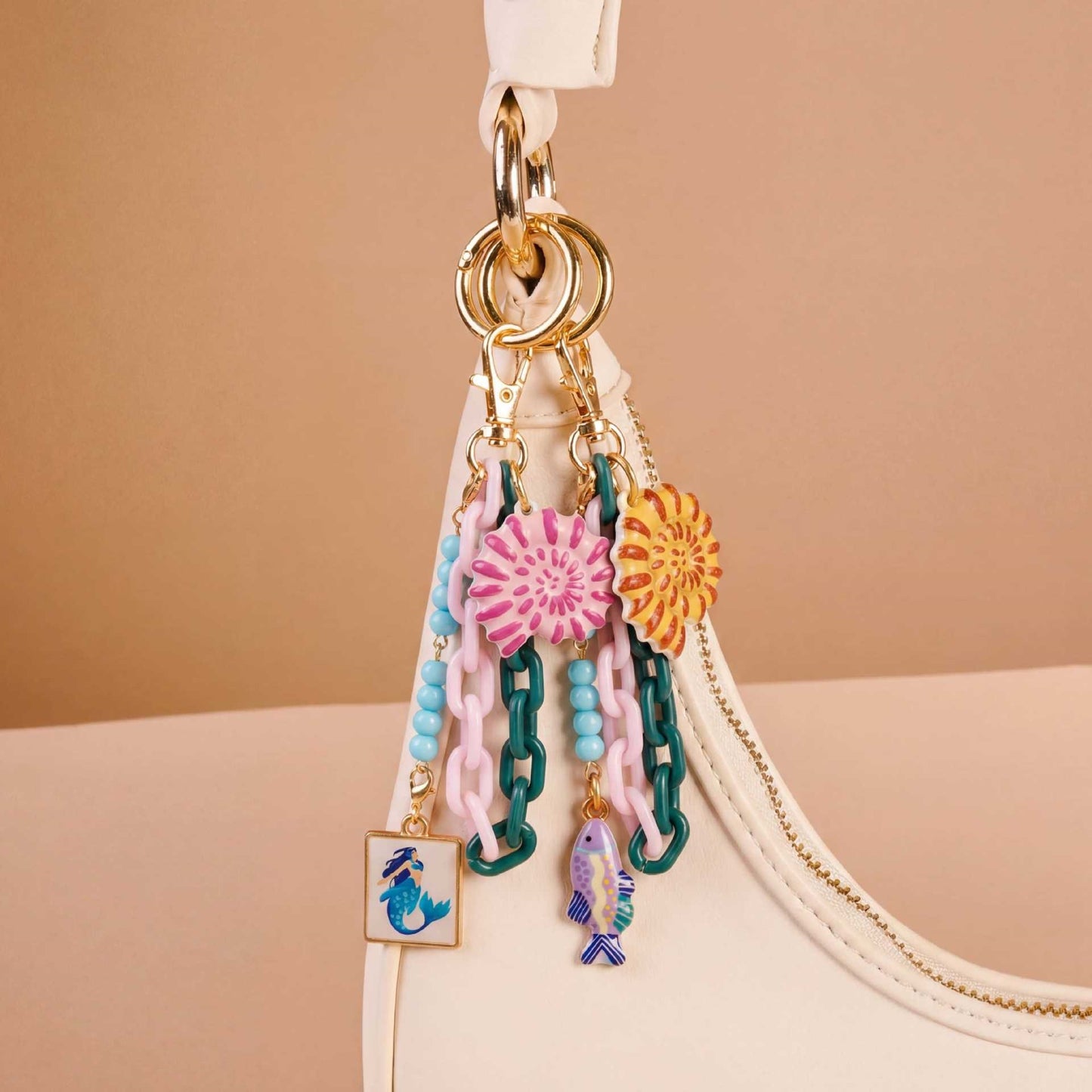 Minimalist Plated Alloy Animal Fox Charm Bar for Bag Keychain