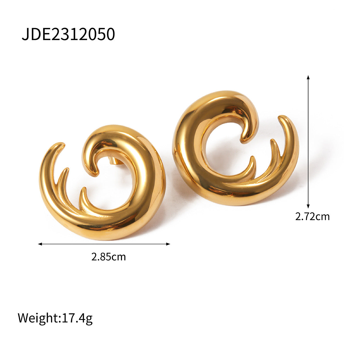Trendy Natural Shell-Shaped Stainless Steel and Titanium Steel Plated Earrings