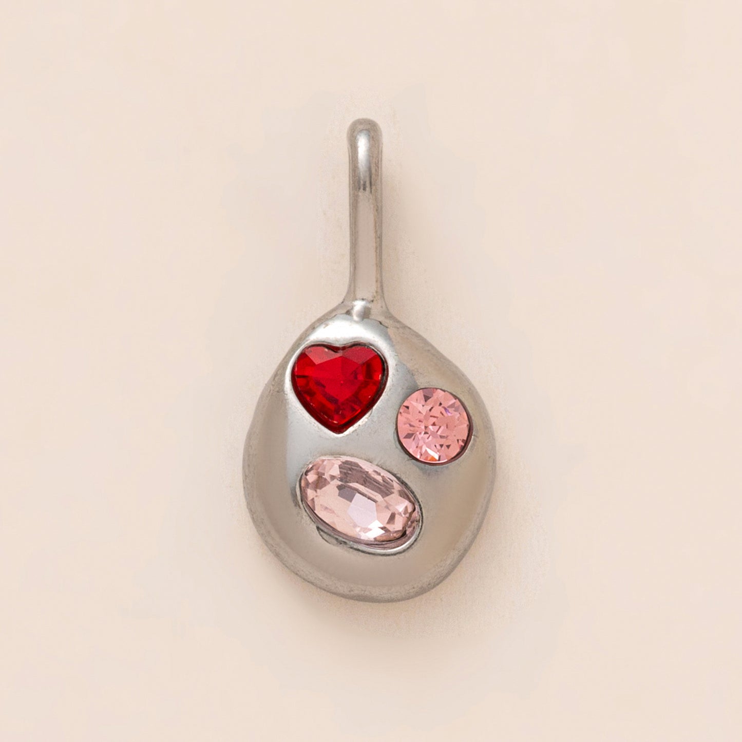 Sweet Geometric Heart Titanium Steel Plated Pendant Charm Bar for Cable Chain Necklace Unisex DIY Jewelry