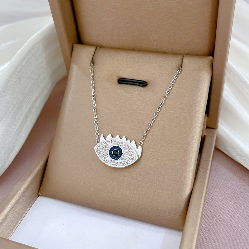 Collana con pendente geometrico minimalista in acciaio al titanio placcato per donna