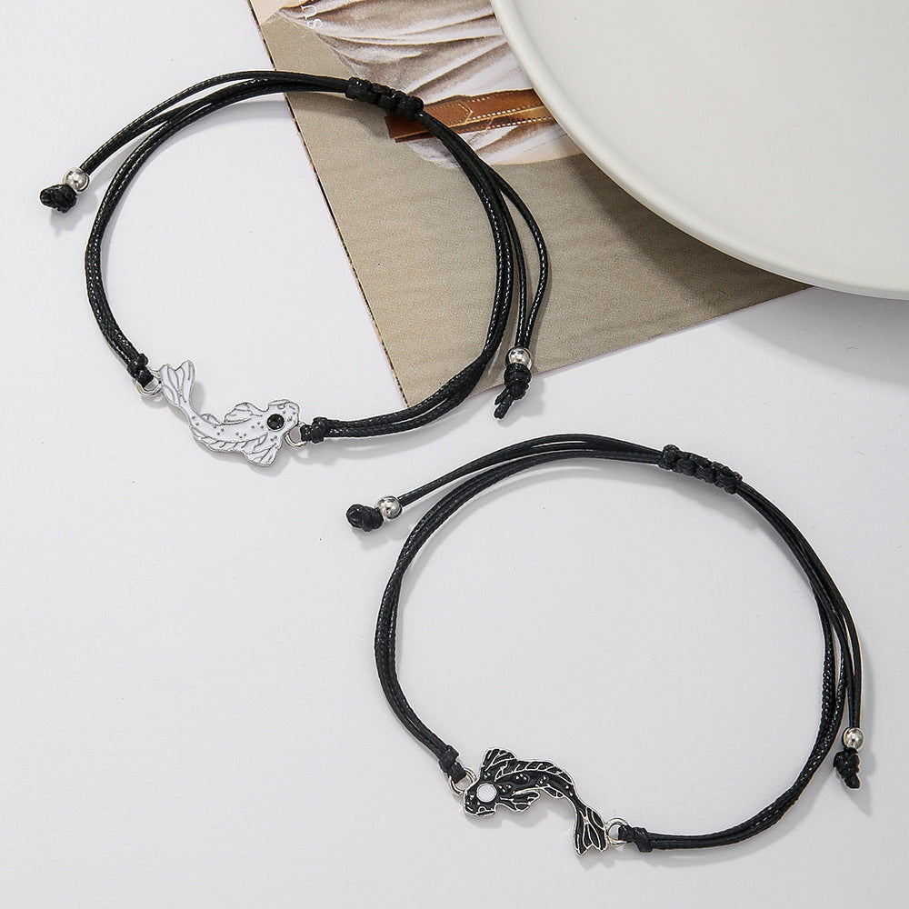Ethnic Drip Oil Fish Zinc Alloy Bracelet for Unisex