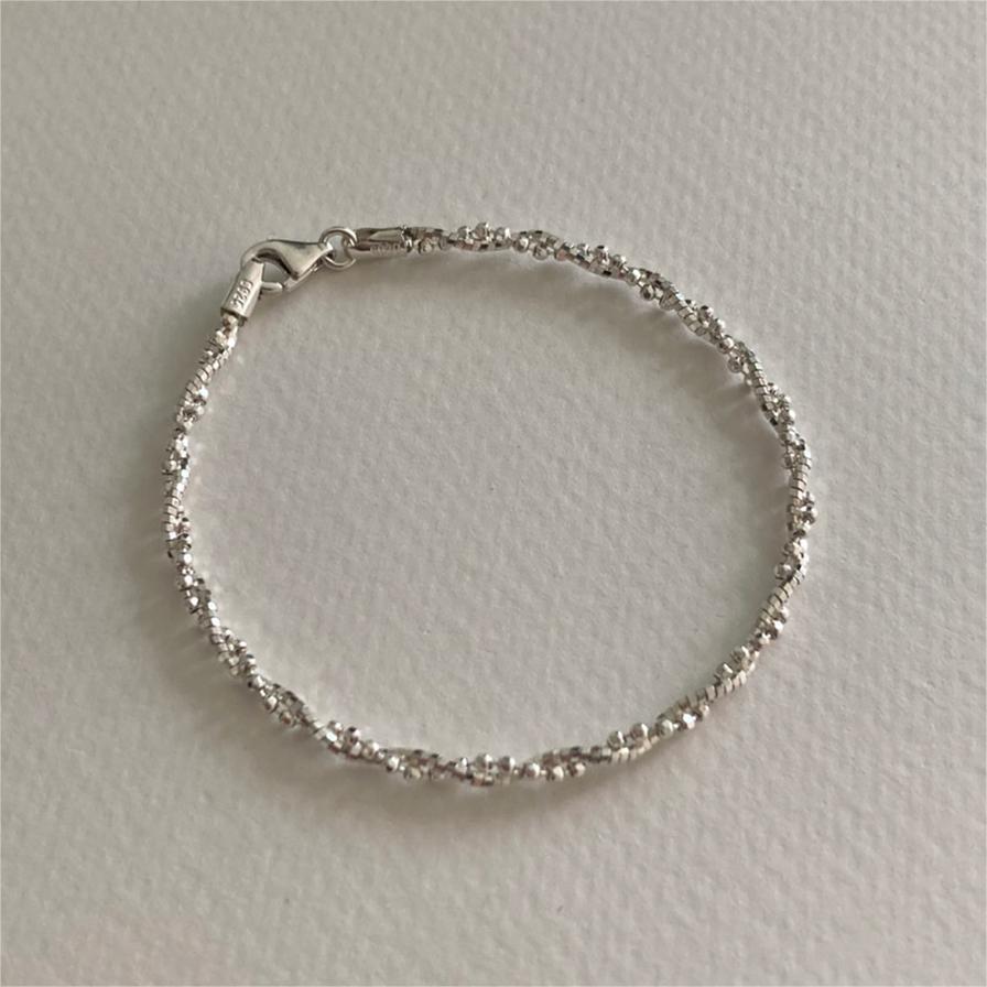 Pulsera minimalista de cuentas redondas facetadas geométricas en plata de ley 925, joyería fina hecha a mano