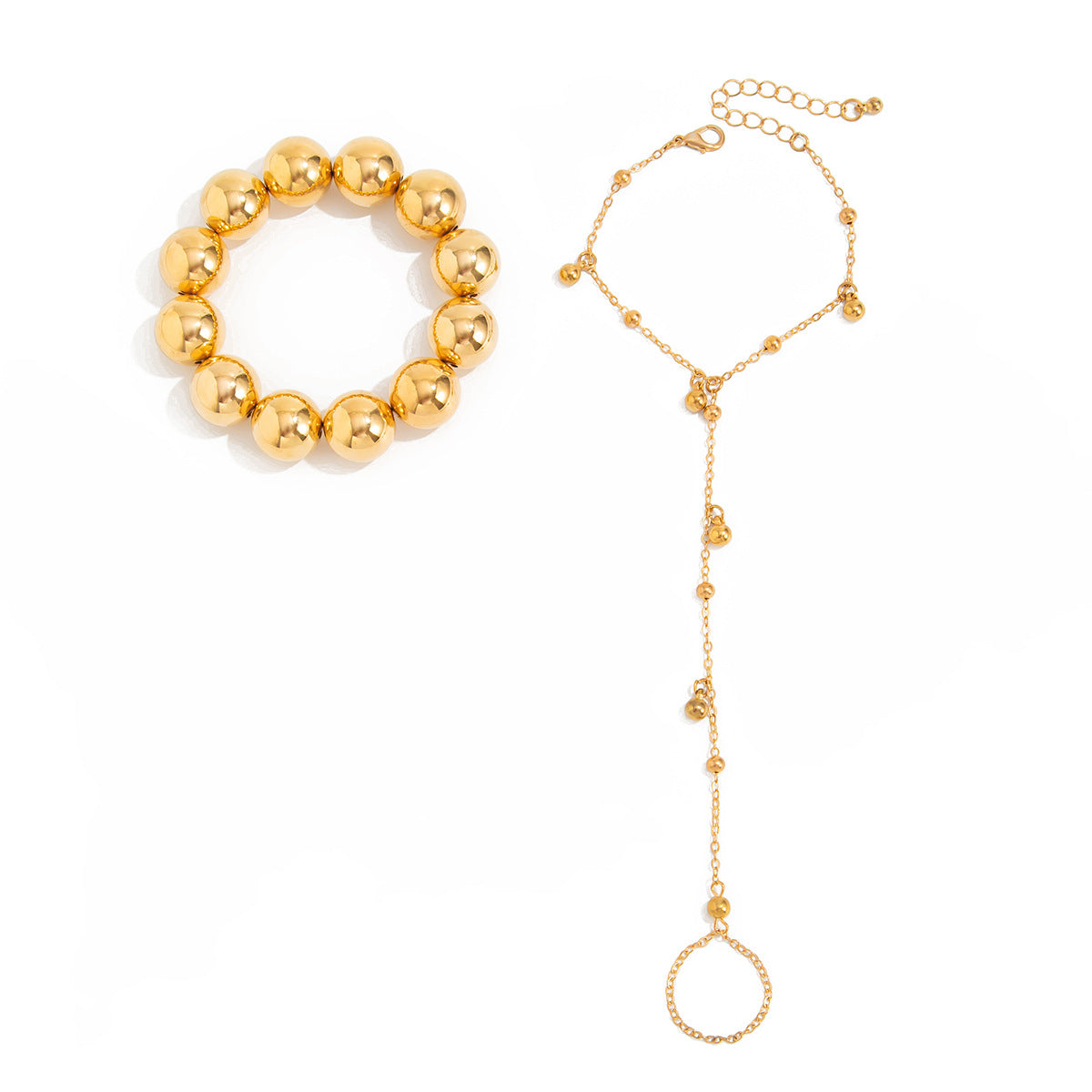 Set de pulseras con borlas de cuentas CCB, geométricas y minimalistas, para mujer con acabado chapado